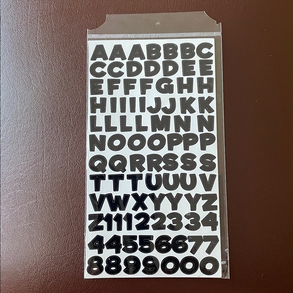 Black Alphabet Letter Scrapbook Stickers